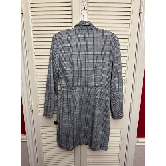 Donna Morgan Size: 10 Women Long Sleeve Dress Plaid Metallic Zip Work Holiday - Picture 6 of 7